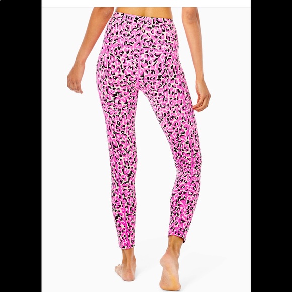 NWT Lilly Pulitzer Weekender High Rise Leggings Pink Topaz my favorite spot Med. - Picture 4 of 8